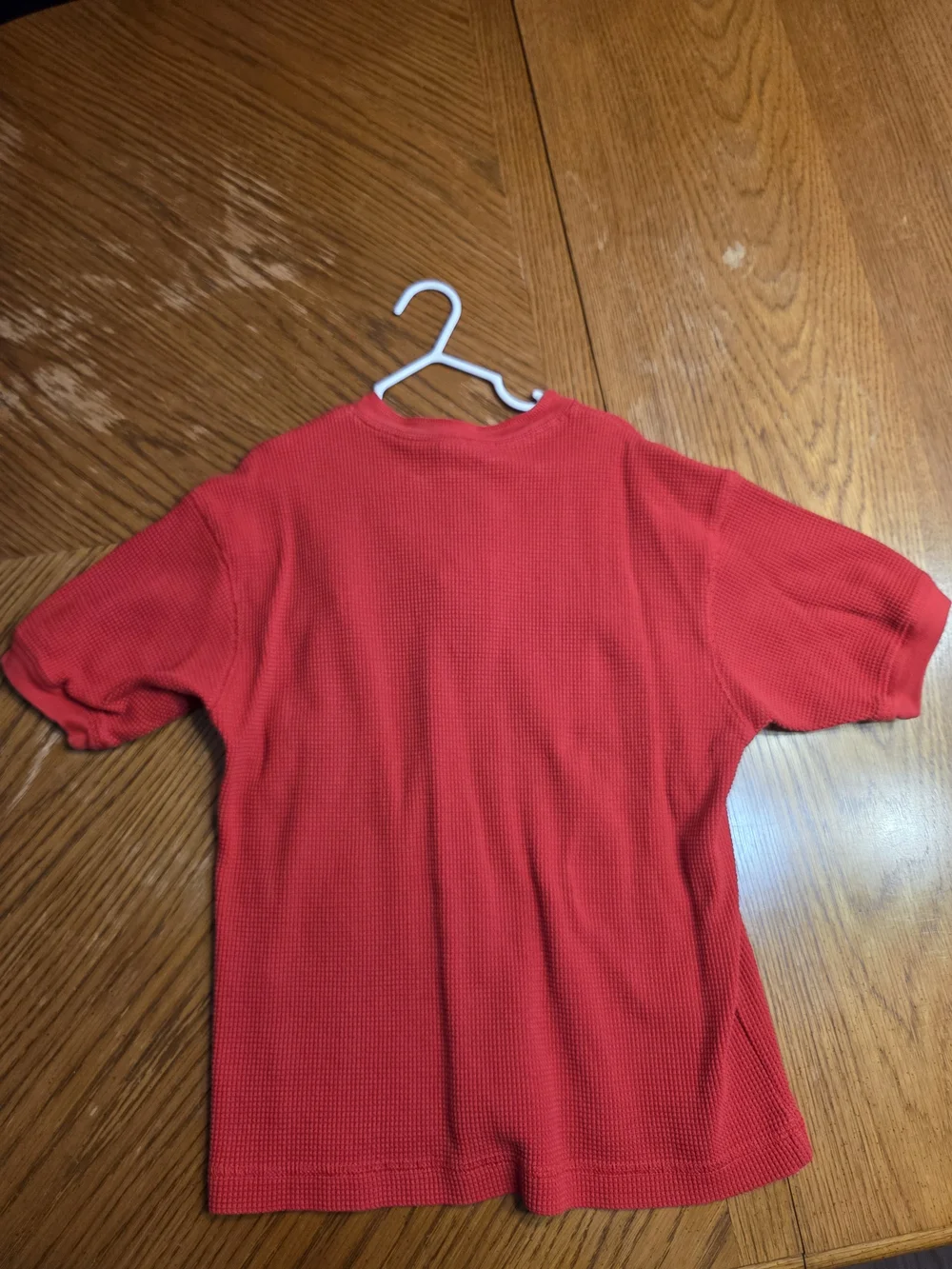 Mickey Mouse Red Waffle Knit Henley Tee